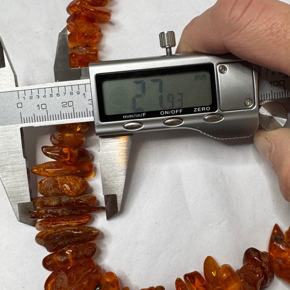 Natural Baltic‎ Amber Chip Necklace Gemstone Glow Boho Chic 26 inches Gradual - Picture 5 of 16
